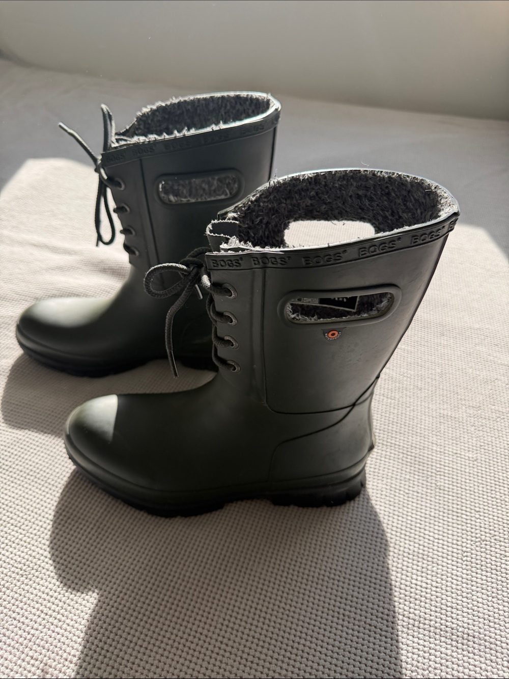 Bogs Women's Olive Green Lace-Up Insulated Rain & Snow Boots